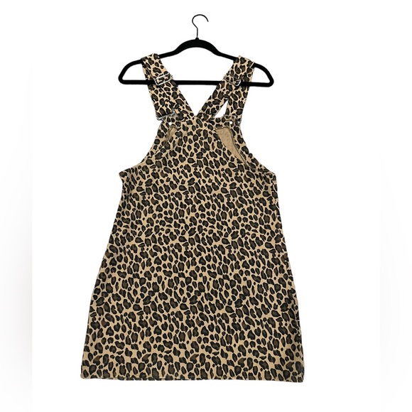 Cheetah print denim overall dress! - Picture 2 of 2